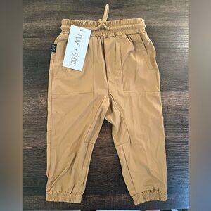 Olive + Scout Kids Tan Elastic-Waist Joggers